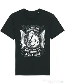 Tricou STANLEY STELLA barbat The best men are born as Aquarius Negru