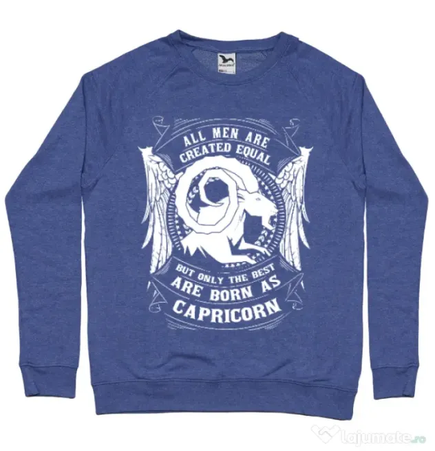 Bluza ADLER barbat The best men are born as Capricorn Albastru melanj