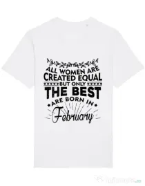 Tricou STANLEY STELLA barbat The best women are born in February Alb