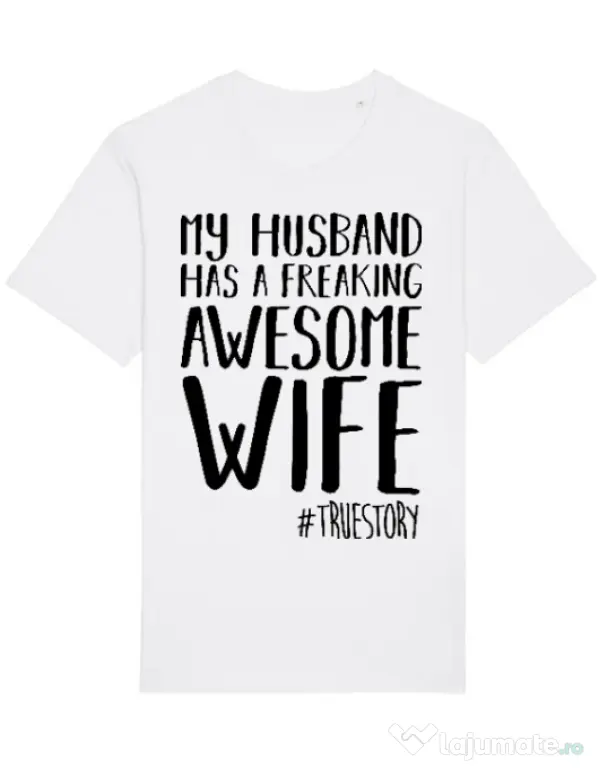 Tricou STANLEY STELLA barbat Awesome wife Alb