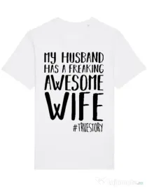 Tricou STANLEY STELLA barbat Awesome wife Alb