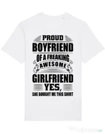Tricou STANLEY STELLA barbat Proud boyfriend Alb