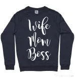 Bluza ADLER barbat Wife mom boss Denim inchis