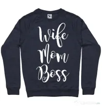Bluza ADLER barbat Wife mom boss Denim inchis