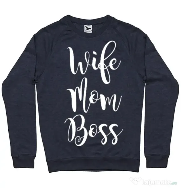 Bluza ADLER barbat Wife mom boss Denim inchis
