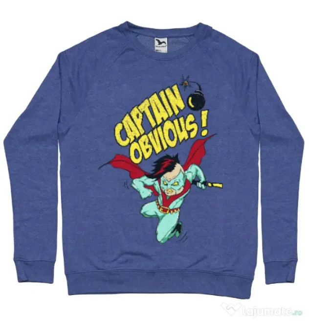 Bluza ADLER barbat Captain obvious Albastru melanj