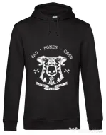 Hoodie barbat cu gluga Bad bones crew crest Negru