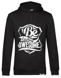 Hoodie barbat cu gluga Be awesome Negru