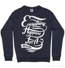 Bluza ADLER barbat Everything happens for a reason Denim inchis