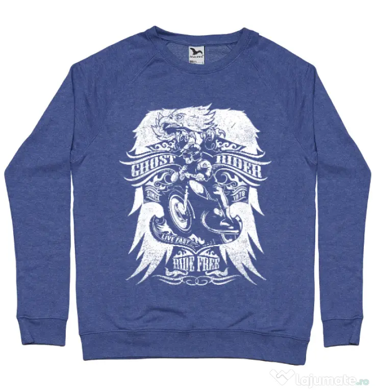 Bluza ADLER barbat Ghost rider Albastru melanj