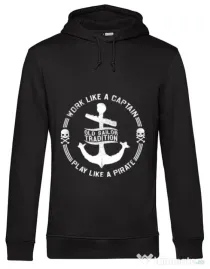 Hoodie barbat cu gluga Old sailor tradition Negru