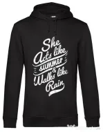 Hoodie barbat cu gluga She acts like summer Negru