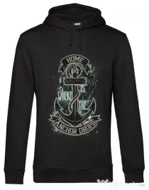 Hoodie barbat cu gluga The anchor drops Negru