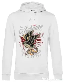 Hoodie barbat cu gluga Wings of war Alb