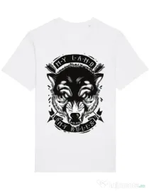 Tricou STANLEY STELLA barbat My Land My Rules Alb