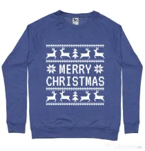 Bluza ADLER barbat Merry Christmas Ugly Sweater Albastru melanj