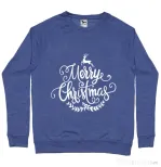 Bluza ADLER barbat Merry Christmas Albastru melanj