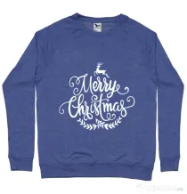 Bluza ADLER barbat Merry Christmas Albastru melanj