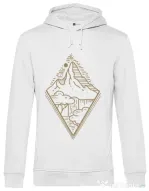 Hoodie barbat cu gluga Mountain waterfall Alb
