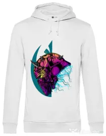 Hoodie barbat cu gluga Helmet Alb