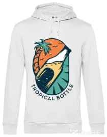 Hoodie barbat cu gluga Tropical bottle Alb