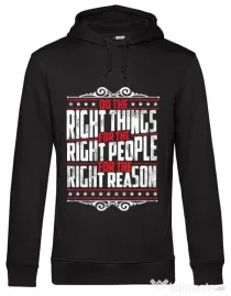 Hoodie barbat cu gluga Do the right things Negru