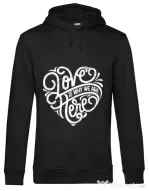 Hoodie barbat cu gluga Love Negru