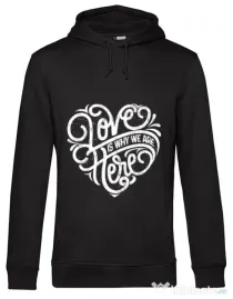 Hoodie barbat cu gluga Love Negru