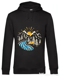 Hoodie barbat cu gluga Camp river Negru