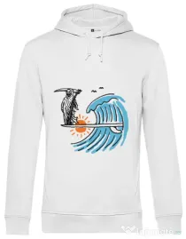Hoodie barbat cu gluga Grim surfer Alb
