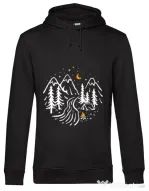Hoodie barbat cu gluga Night camping Negru