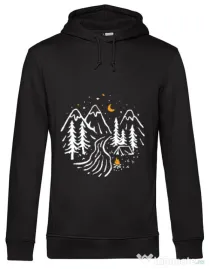 Hoodie barbat cu gluga Night camping Negru