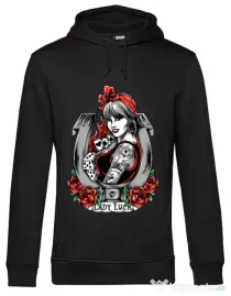 Hoodie barbat cu gluga Lady luck Negru