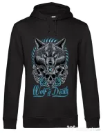 Hoodie barbat cu gluga Wolf of death Negru