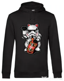 Hoodie barbat cu gluga Maneki trooper Negru