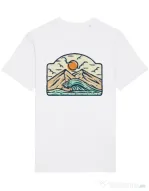 Tricou STANLEY STELLA barbat Mountain and wave Alb