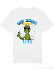 Tricou STANLEY STELLA barbat Social distancing Alb