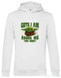 Hoodie barbat cu gluga Cute I am Alb
