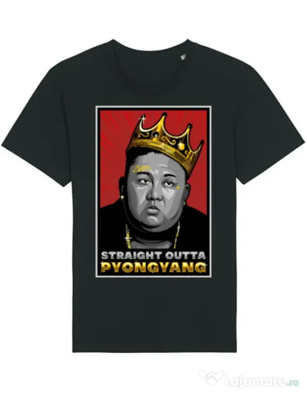 Tricou STANLEY STELLA barbat Straight outta Pyongyang Negru