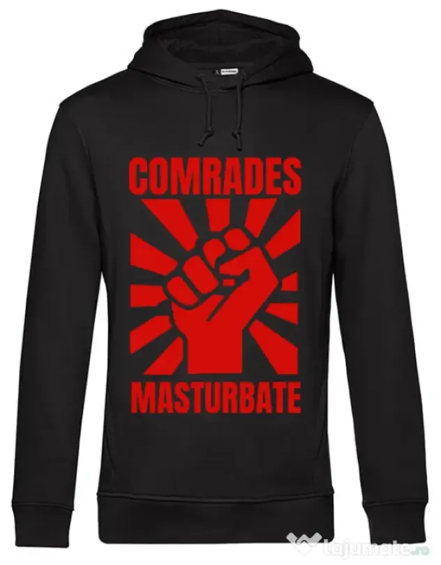 Hoodie Burlaci B&C Comrades masturbate Negru