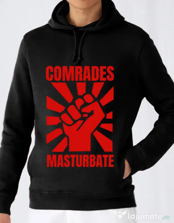 Hoodie Burlaci B&C Comrades masturbate Negru