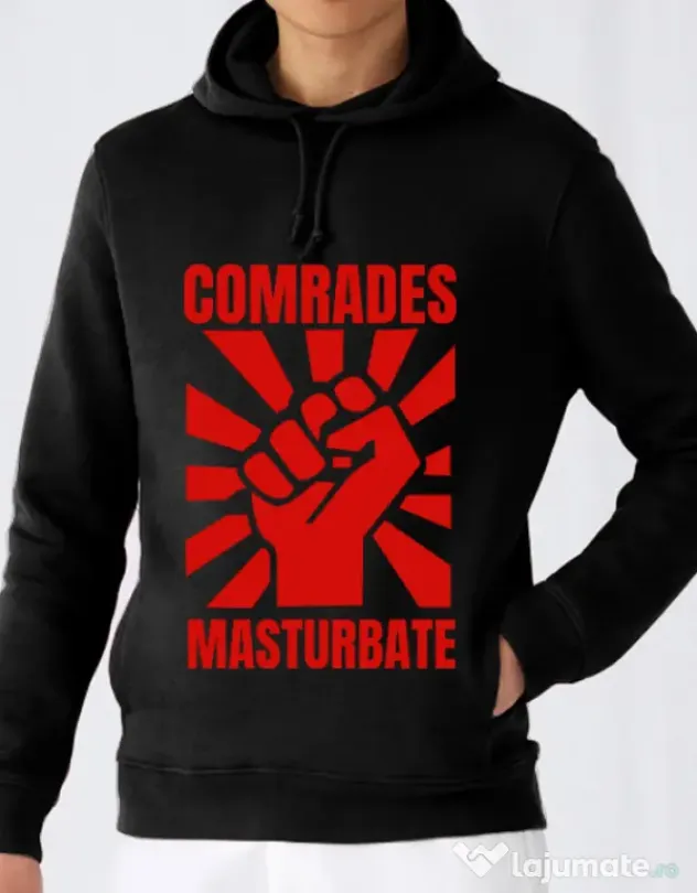 Hoodie Burlaci B&C Comrades masturbate Negru