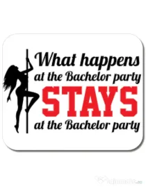 Mousepad personalizat Bachelor party Alb