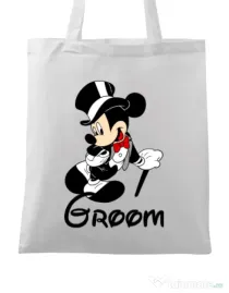 Sacosa personalizata Mire Groom Mickey Alb
