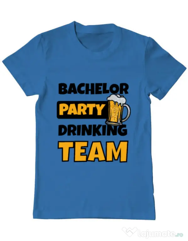 Tricou Petrecerea burlacilor ADLER Bachelor Party Albastru azuriu