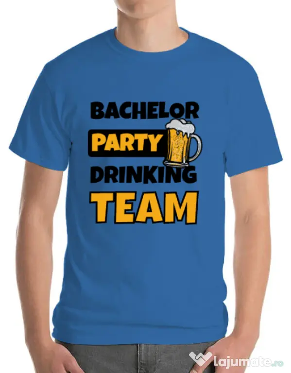 Tricou Petrecerea burlacilor ADLER Bachelor Party Albastru azuriu