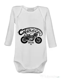 Baby body Caferacer Alb