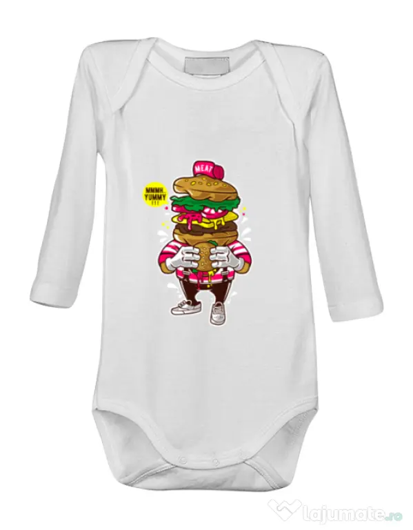 Baby body I Love Burger Alb