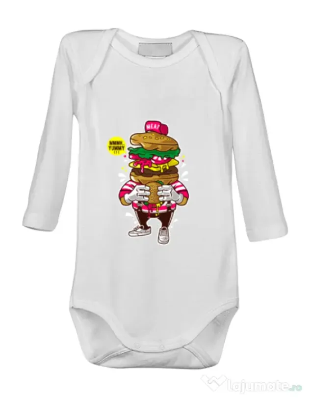 Baby body I Love Burger Alb