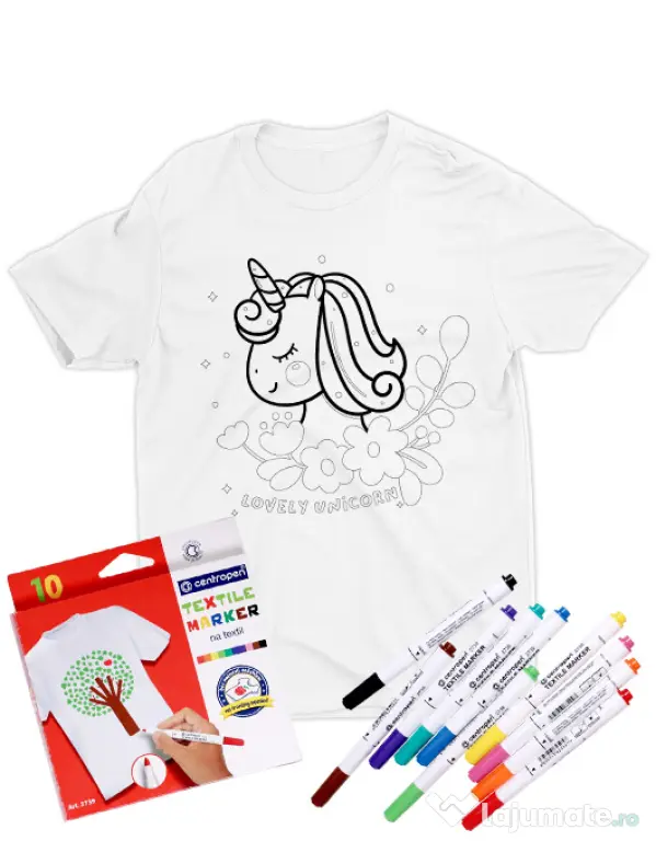 Tricou de colorat Lovely unicorn